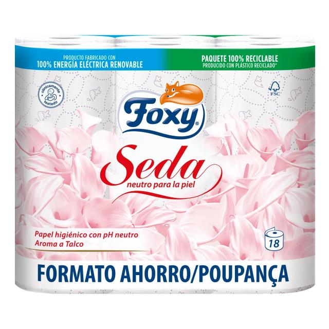 Papel higiénico 3 capas Seda Foxy 18 rollos