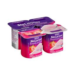 Postre lácteo sin lactosa sabor fresa Hacendado