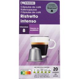 Café ristreto intenso compatible nespresso eroski, caja 20 uds