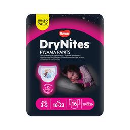DRYNITES Pañales de noche talla 6 (braguitas absorbentes), para niñas de 16 a 23 kilogramos y de 3 a 5 años DRYNITES Pijama pants 16 uds