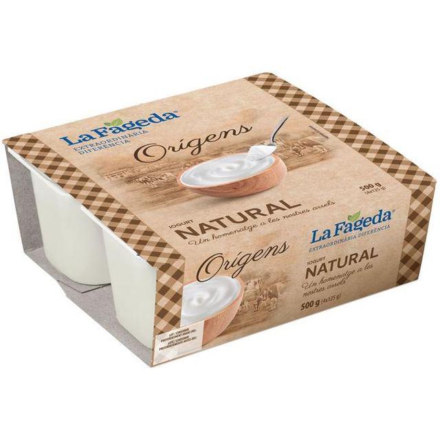 Yogur natural edicion 40º aniversario la fageda, pack 4x125 g