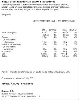 Yogur Danone pack 4 macedonia