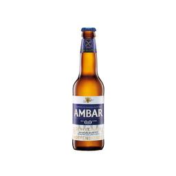 AMBAR Cervezas sin alcohol (0,0% Vol.), sin gluten AMBAR botella de 33 cl