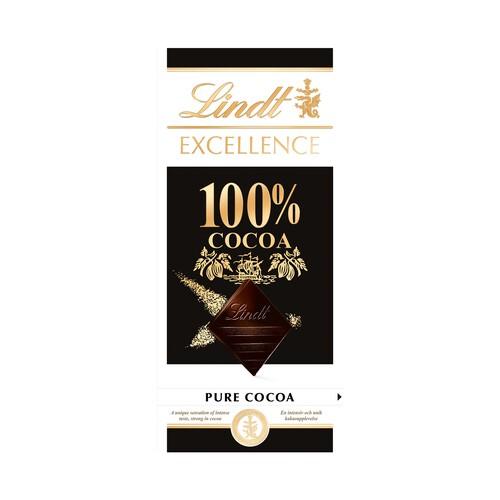 LINDT Excellence Chocolate negro 100 % cacao 50 g