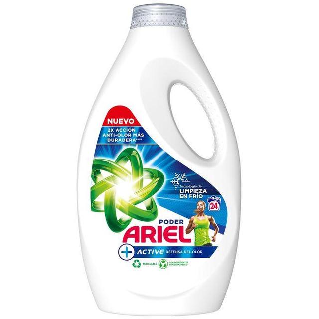 Detergente líquido ariel active, garrafa 24 dosis