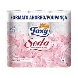 FOXY Papel higiénico neutro para la piel con triple capa Seda 18 rollos