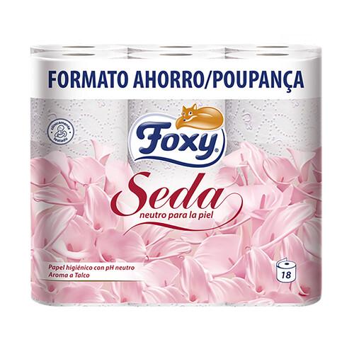 FOXY Papel higiénico neutro para la piel con triple capa Seda 18 rollos