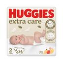 HUGGIES Extra care Pañales talla 2 (3-6 kg) 24 uds