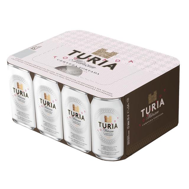 Cerveza tostada Turia pack 12 latas 33 cl