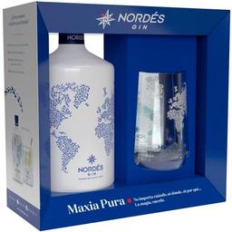 Ginebra nordes, botella 70 cl + vaso regalo