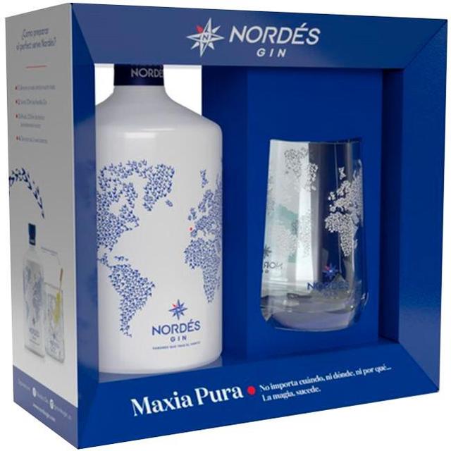 Ginebra nordes, botella 70 cl + vaso regalo