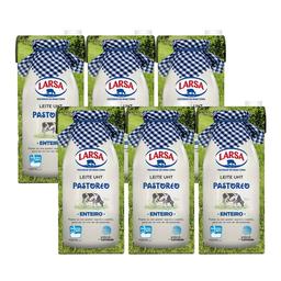 LARSA Leche entera de vaca de pastoreo, 100% gallega Pastoreo 6 x 1 l