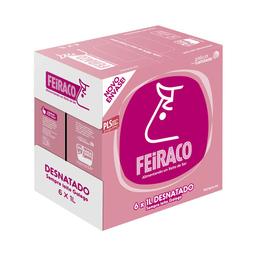 FEIRACO Leche de vaca desnatada y de origen 100% gallega 6 x 1l