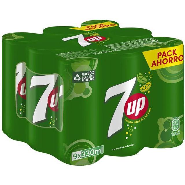 Refresco de lima limón seven up, pack 9x33 cl