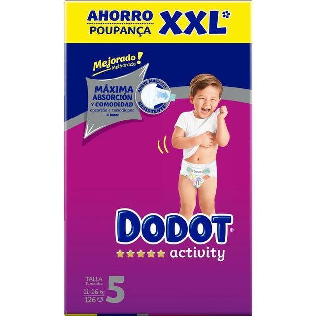 Pañal 11-16 kg talla 5 box xxl dodot activity, caja 126 uds