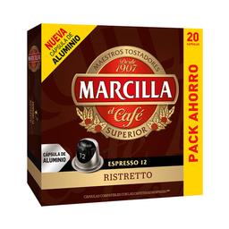 MARCILLA Café en cápsulas Ristretto I12, 20 uds