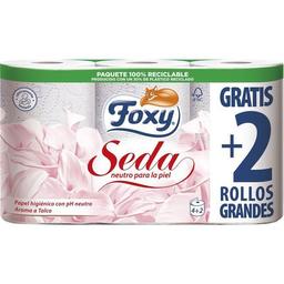 Papel higiénico foxy seda, paquete 4+2 rollos