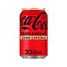 COCA COLA ZERO ZERO Refresco de cola Zero sin azúcar y sin cafeína lata de 33 cl