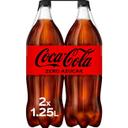 Refresco de cola zero Coca-Cola botella 2 x 1.25 l