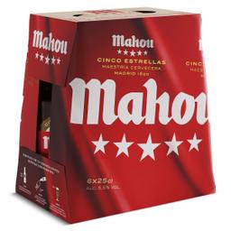 Cerveza Mahou 5 Estrellas botella 6 x 25 cl