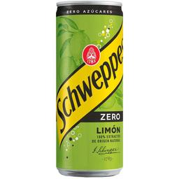 Refresco de limón sin azúcar schweppes zero, lata 33 cl