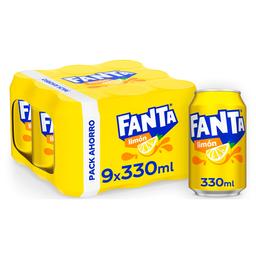 FANTA Refresco de limón pack de 9 latas x 33 cl