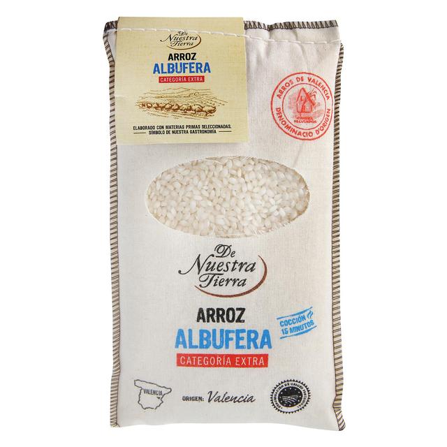 Arroz albufera categoría extra De Nuestra Tierra 500 g