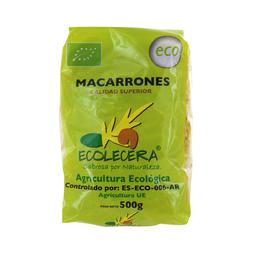 ECOLECERA Pasta macarrones ecológicos, pasta de sémola de trigo duro de calidad superior ECOLECERA 500 g