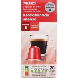 Café descafeinado compatible nespresso eroski, caja 20 uds