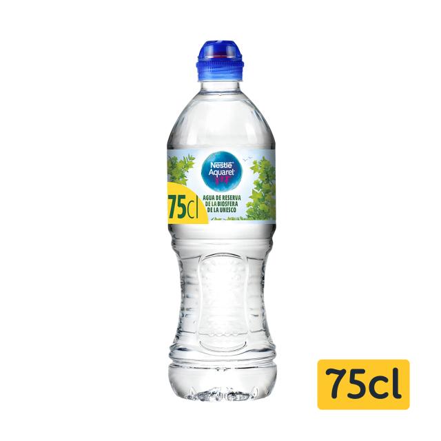 Agua mineral natural Aquarel botella 75 cl