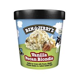 BEN & JERRY'S Tarrina de helado crema de vainilla con salsa de caramelo salado, brownie y nuces de Pecán caramelizadas 465 ml