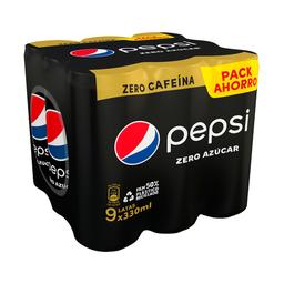 PEPSI MAX Refresco cola Zero azúcar, Zero cafeína pack 9 latas x 33 cl