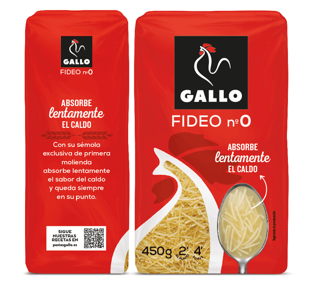 Fideo nº 0 gallo, paquete 450 g