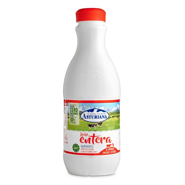 Leche entera Central Lechera Asturiana botella 1.5 l