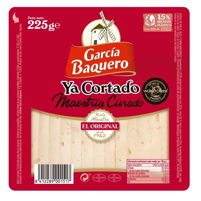 Queso curado ya cortado García Baquero 225 g