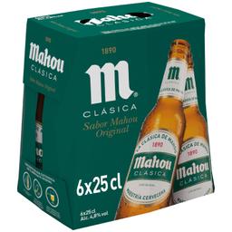Cerveza Mahou Clásica pack de 6 botellas de 25 cl