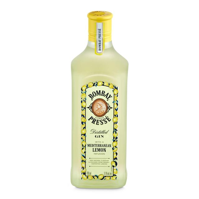 Ginebra con sabor a limón mediterráneo Bombay botella 70 cl