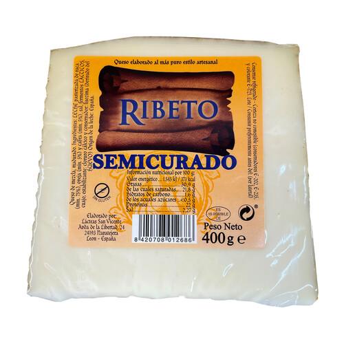 RIBETO Cuña de queso semicurado elaborado de forma artesanal RIBETO 400 g
