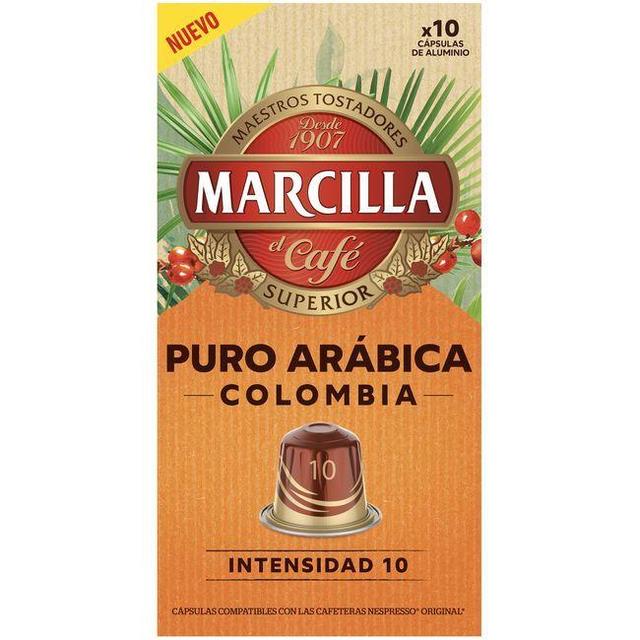 Café puro arábica colombia comp. nespresso marcilla, caja 10 uds