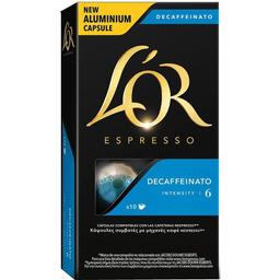 Café descafeinado compatible nespresso l'or, caja 10 uds