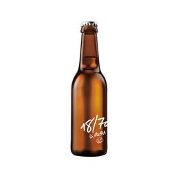DIECIOCHO SETENTA Cerveza rubia reserva, La Rubia 18/70 botella 33CL