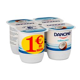 Yogur sabor coco Danone sin gluten pack de 4 unidades de 120 g