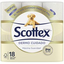 Papel higiénico dermo scottex, paquete 18 rollos