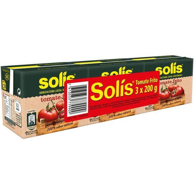 Tomate frito solís, pack 3x200 g