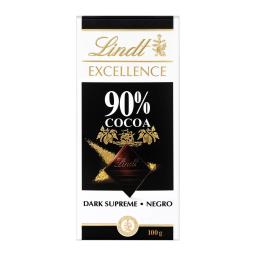 Chocolate negro 90% Lindt Excellence 100 g