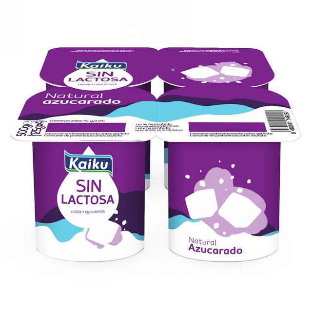 L.F. sin lactosa KAIKU natural azucarado pack 4x125 g