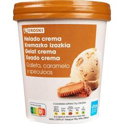 Helado de galleta speculoos eroski, tarrina 500 ml