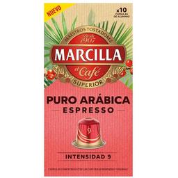Café puro arábica expresso comp. nespresso marcilla, caja 10 uds