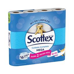 SCOTTEX Papel higiénico Megarollo con toque de algodòn 16 rollos