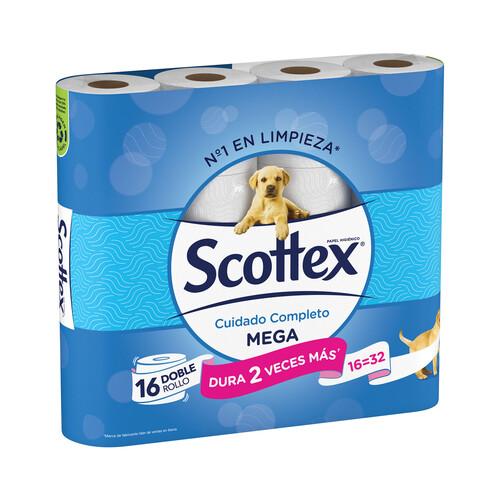SCOTTEX Papel higiénico Megarollo con toque de algodòn 16 rollos